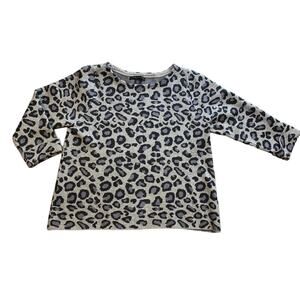 Tahari Cheetah Animal Print Sweater 3/4 Sleeve XL Soft Cozycore Knit